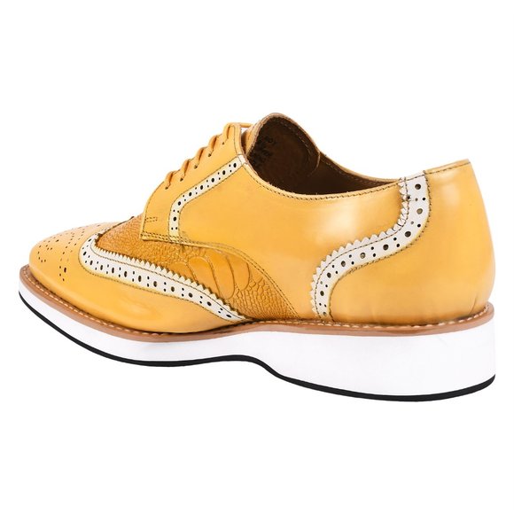 LIBERTYZENO Mens Wingtip Ostrich Skin Print Genuine Leather  Oxford Dress Shoes main image 7